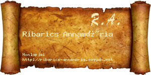 Ribarics Annamária névjegykártya